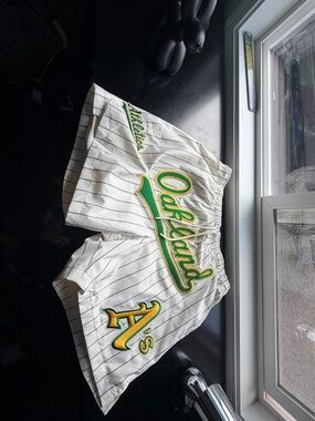 Oakland A's Pinstripe Athletic shorts
